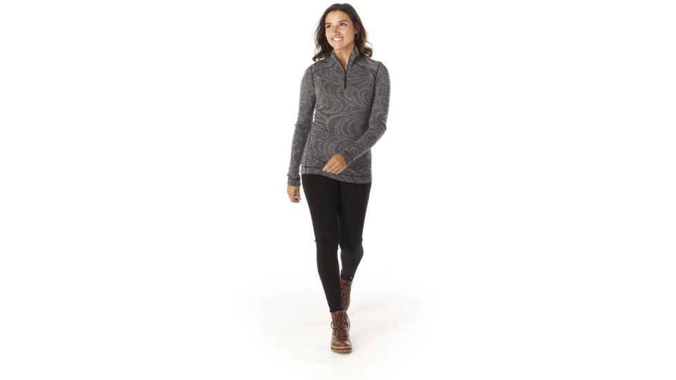 Smartwool Merino 250 Baselayer Pattern Crew - Womens, Black Snow Swirl, Small, SW0NP226C21-S