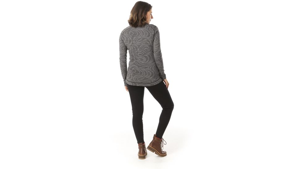 Smartwool Merino 250 Baselayer Pattern Crew - Womens, Black Snow Swirl, Small, SW0NP226C21-S