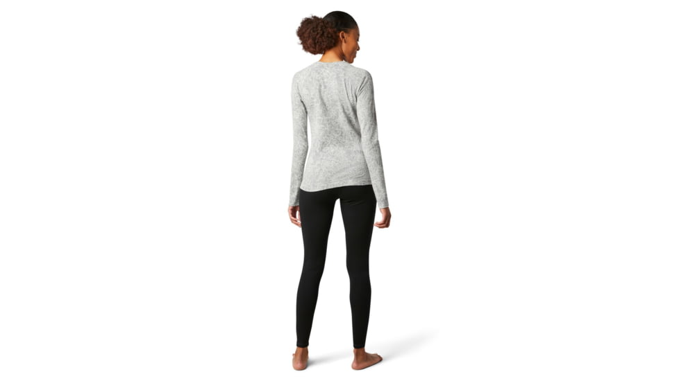 Smartwool Merino 250 Baselayer Pattern Crew - Womens, Light Gray Traced Dahlia, Extra Large, SW016371E41-XL