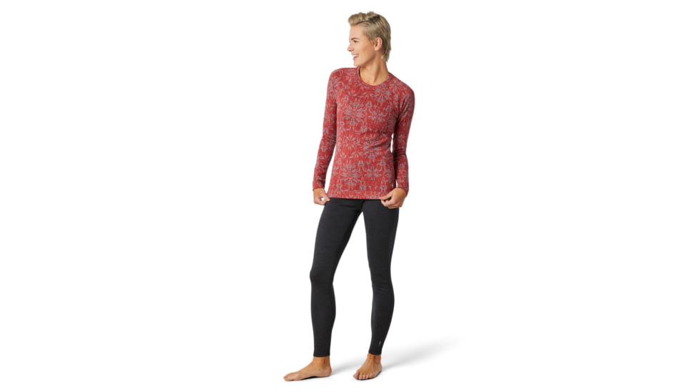 Smartwool Merino 250 Baselayer Pattern Crew - Womens, Masala Digital Snowflake, Extra Small, SW016371E37-XS