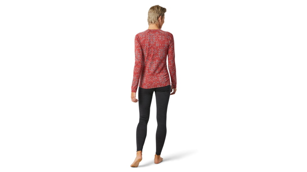 Smartwool Merino 250 Baselayer Pattern Crew - Womens, Masala Digital Snowflake, Extra Small, SW016371E37-XS