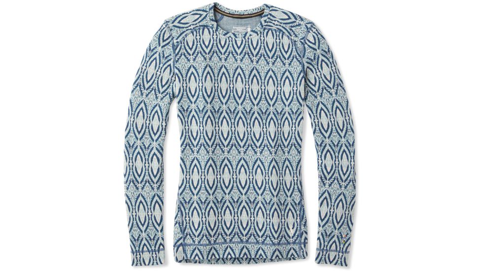Smartwool Merino 250 Baselayer Pattern Crew - Womens, Nile Blue Medallion, Small, SW0NP226C17-S