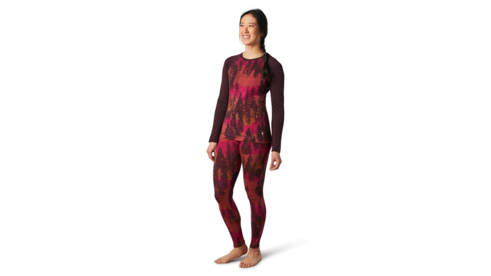 Smartwool Merino 250 Baselayer Pattern Crew - Womens, Woodsmoke Forest Scape, Large, SW016371E44-L