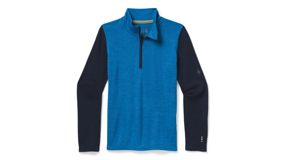 Smartwool Merino 250 Baselayer Zip T - Kids, Neptune Blue Heather, Extra Large, SW0SN111E19-XL