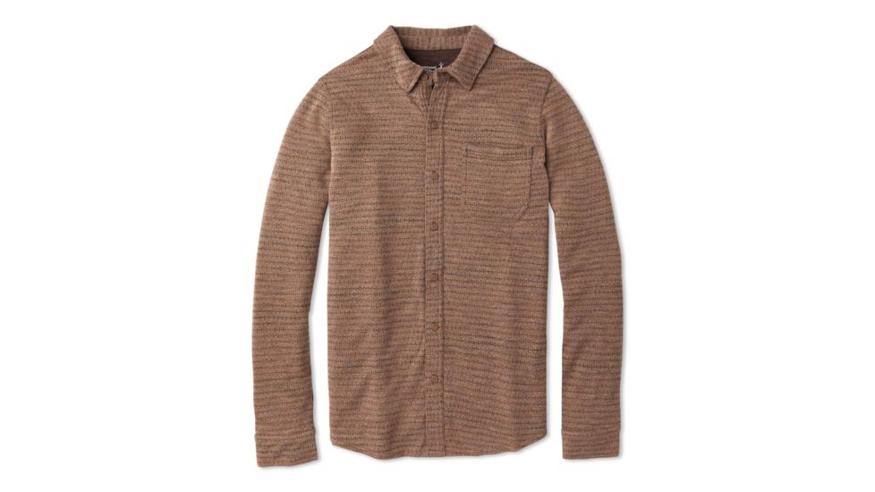 Smartwool Merino 250 Button Down Long Sleeve - Mens, Bourbon Tick Stitch, Small, SW010234C12-S