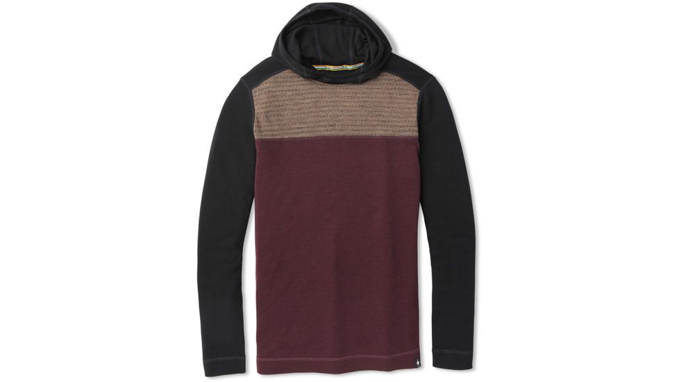 Smartwool Merino 250 Color Block Hoodie - Mens, Bourbon Tick Stitch, Small, SW019018C12-S