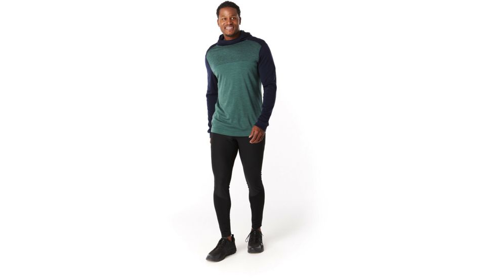 Smartwool Merino 250 Color Block Hoodie - Mens, Pine Gray Tick Stitch, Small, SW019018C11-S