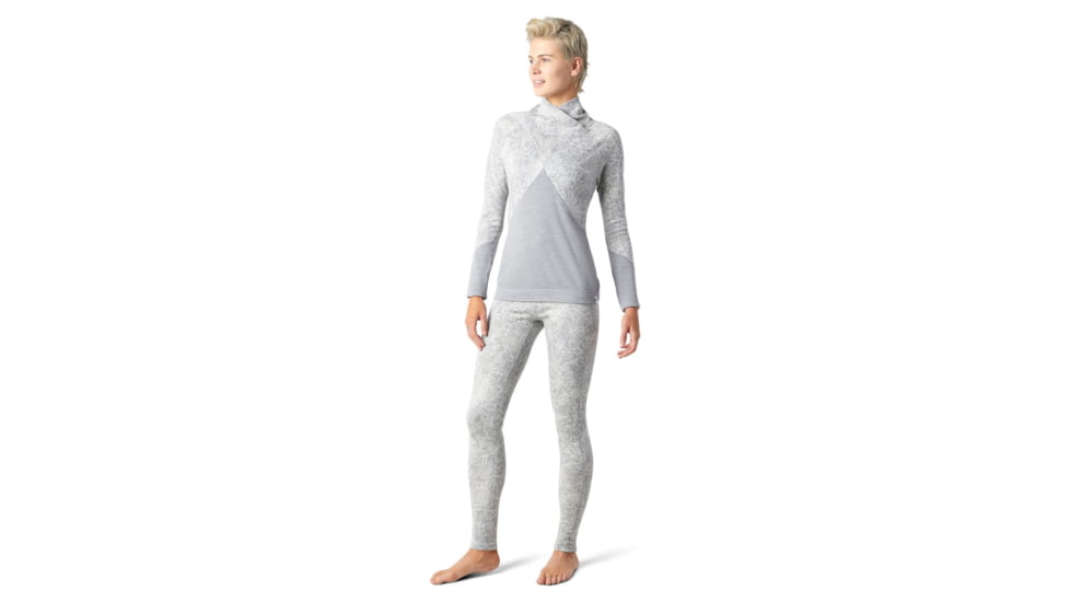 Smartwool Merino 250 Crossover Neck Top - Womens, Light Gray Traced Dahlia, Small, SW016404E41-S