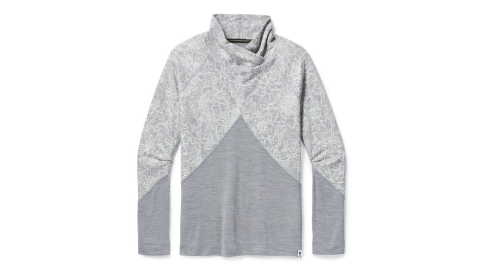Smartwool Merino 250 Crossover Neck Top - Womens, Light Gray Traced Dahlia, Small, SW016404E41-S