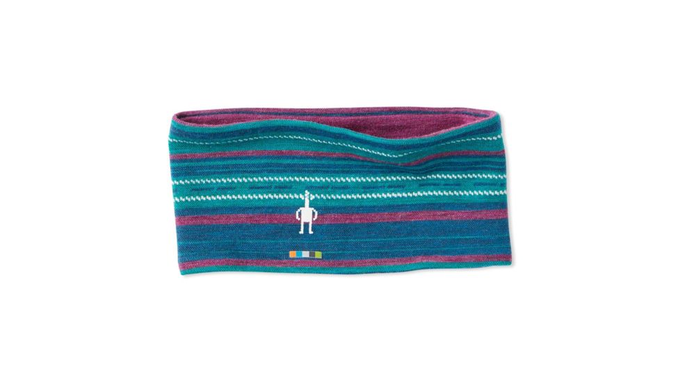 Smartwool Merino 250 Pattern Reversible Headband, Peacock Margarita, One Size, SW0SC919C18-1FM