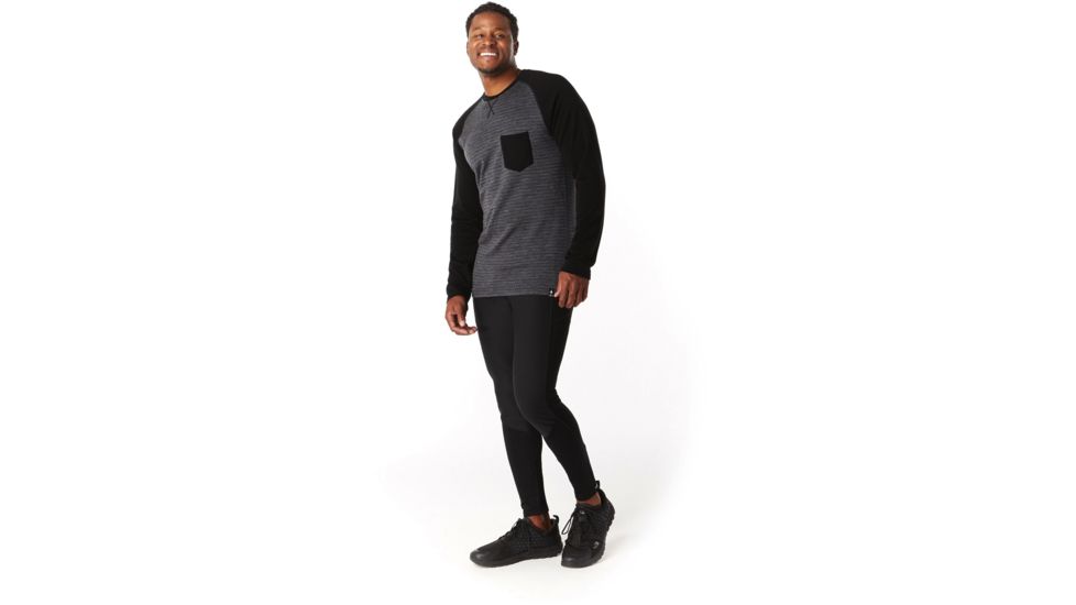 Smartwool Merino 250 Pocket Crew - Mens, Medium Gray Tick Stitch, Large, SW016084B99-L