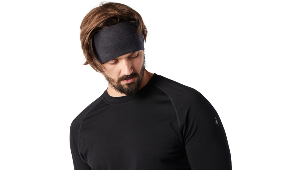 Smartwool Merino 250 Reversible Headband, Black/Charcoal Heater, 1FM, SW0SC969A41-1FM