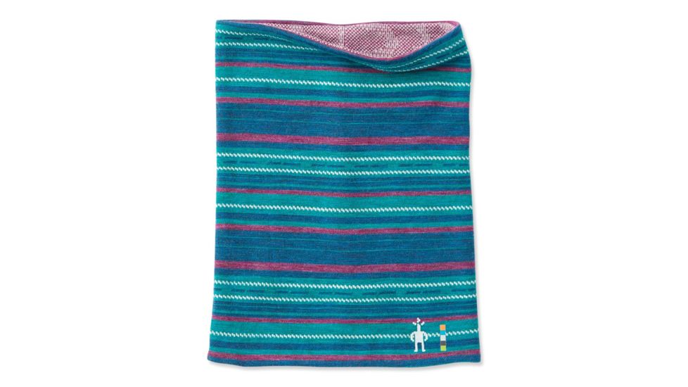 Smartwool Merino 250 Reversible Pattern Neck Gaiter, Peacock Margarita, One Size, SW0SC913C18-1FM