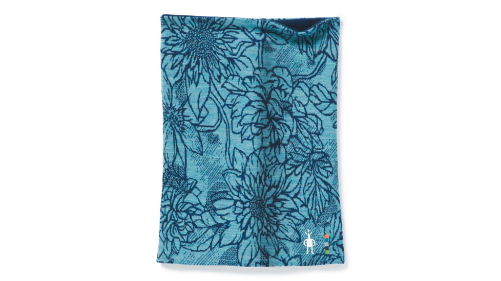 Smartwool Merino 250 Reversible Pattern Neck Gaiter, Wave Blue Traced Dahlia, One Size, SW0SC913E39-1FM