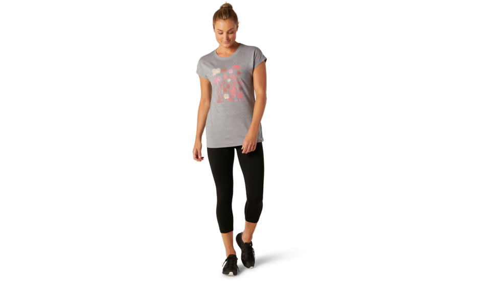 Smartwool Merino Sport 150 Cactus Crop Tee - Womens, Light Gray Heather, Small, SW015139545-S