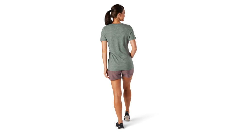 Smartwool Merino Sport 150 Camping With Friends Graphic Tee - Womens, Sage Heather, Extra Large, SW000722F72XL