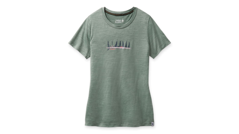 Smartwool Merino Sport 150 Camping With Friends Graphic Tee - Womens, Sage Heather, Extra Large, SW000722F72XL