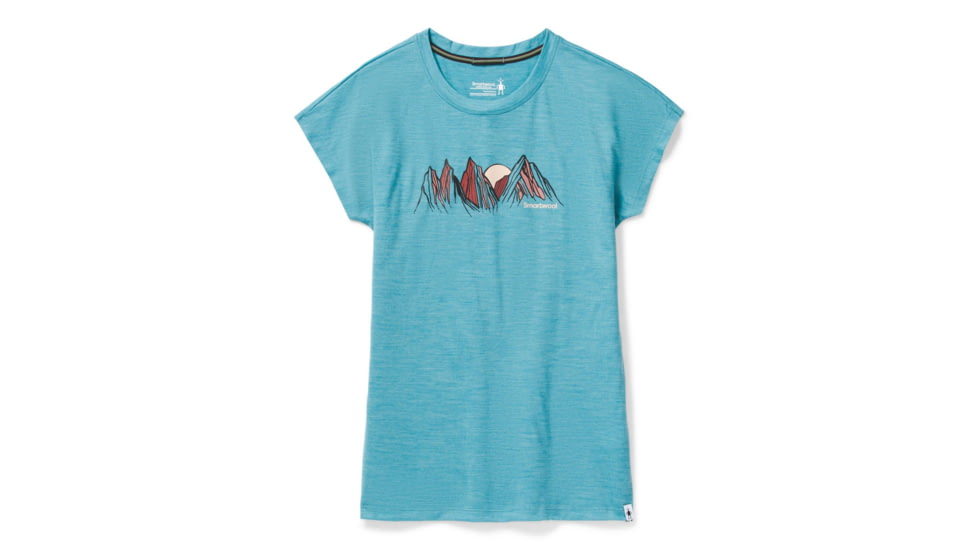 Smartwool Merino Sport 150 Castles in the Stratosphere Graphic Tee - Womens, Dark Wave Blue Heather, Extra Small, SW016331F55-XS
