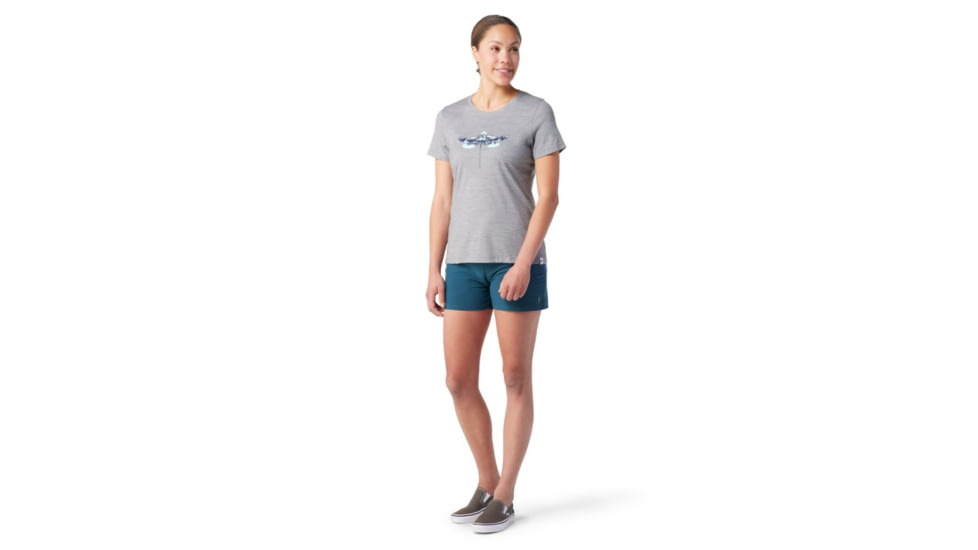 Smartwool Merino Sport 150 Dragonfly Summit Short Sleeve Graphic Tee - Womens, Light Gray Heather, Extra Small, SW016598545XS