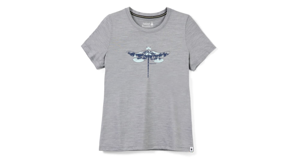 Smartwool Merino Sport 150 Dragonfly Summit Short Sleeve Graphic Tee - Womens, Light Gray Heather, Extra Small, SW016598545XS