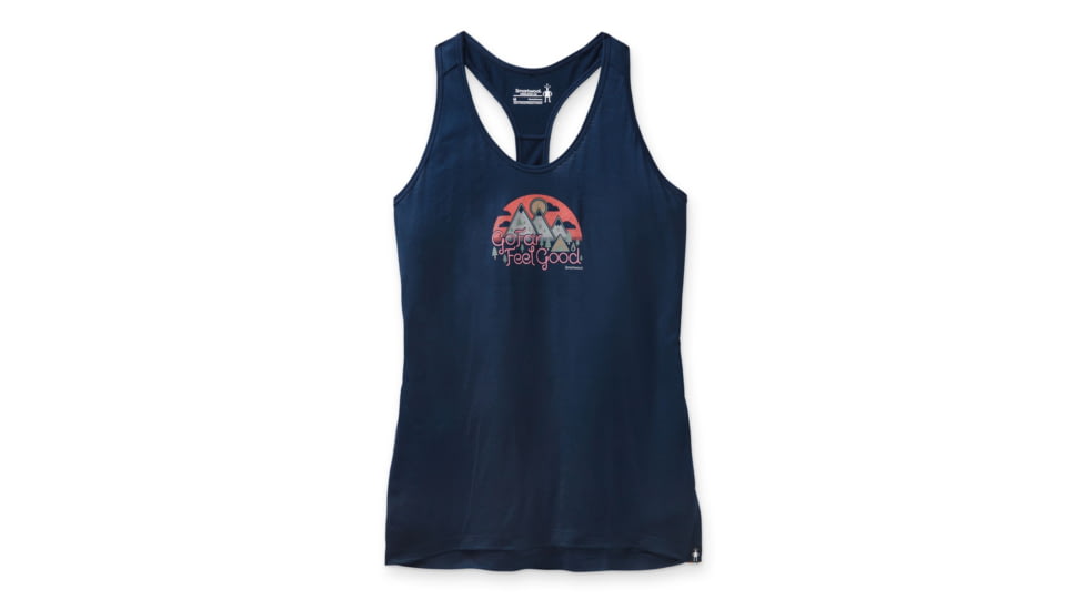 Smartwool Merino Sport 150 Go Far, Feel Good Graphic Tank - Womens, Deep Navy, Extra Small, SW000719092XS
