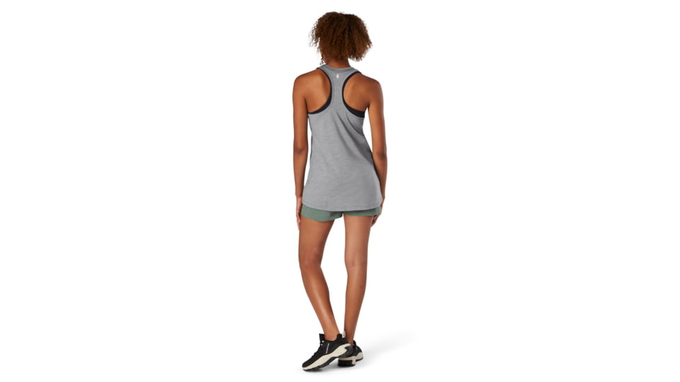 Smartwool Merino Sport 150 Go Far, Feel Good Graphic Tank - Womens, Light Gray Heather, Large, SW000719545L