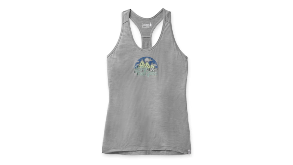 Smartwool Merino Sport 150 Go Far, Feel Good Graphic Tank - Womens, Light Gray Heather, Large, SW000719545L
