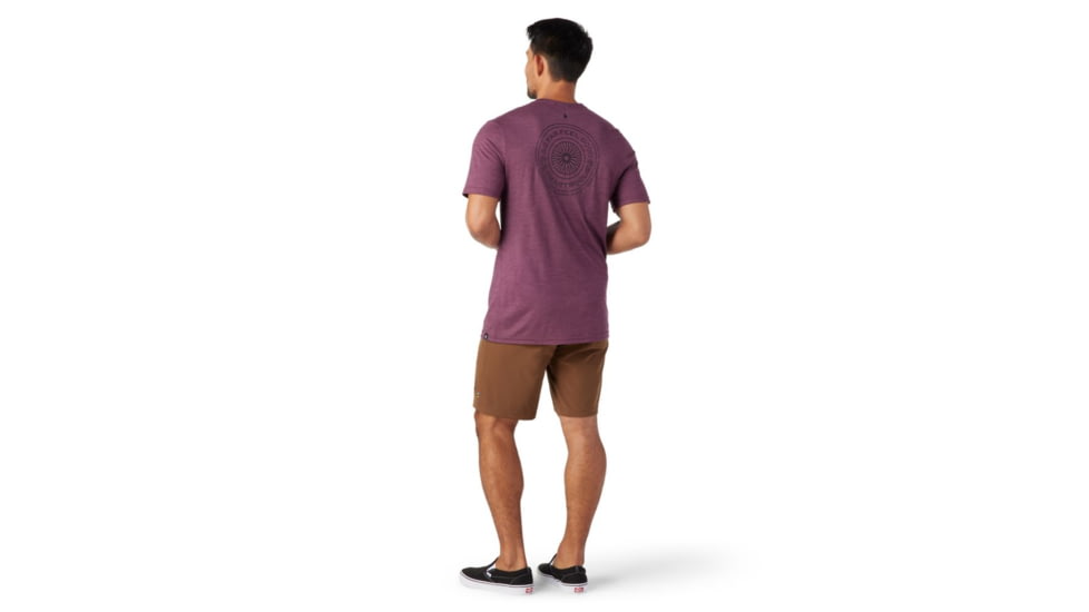 Smartwool Merino Sport 150 Go Far, Feel Good Spokes Short Sleeve Graphic Tee - Mens, Argyle Purple Heather, Large, SW016731J46L