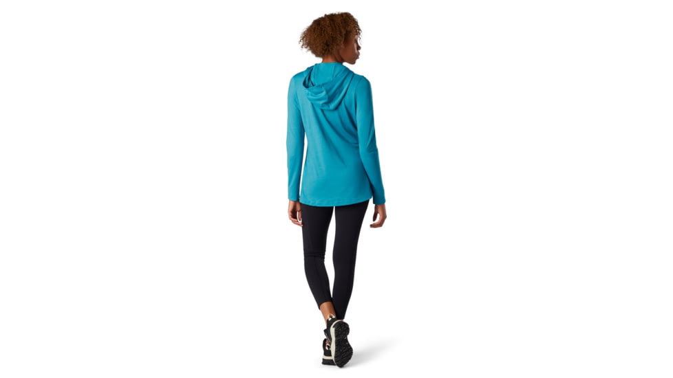 Smartwool Merino Sport 150 Hoodie - Womens, Light Ocean/Abyss Heather, Large, SW000718F67-LO/AH-Large