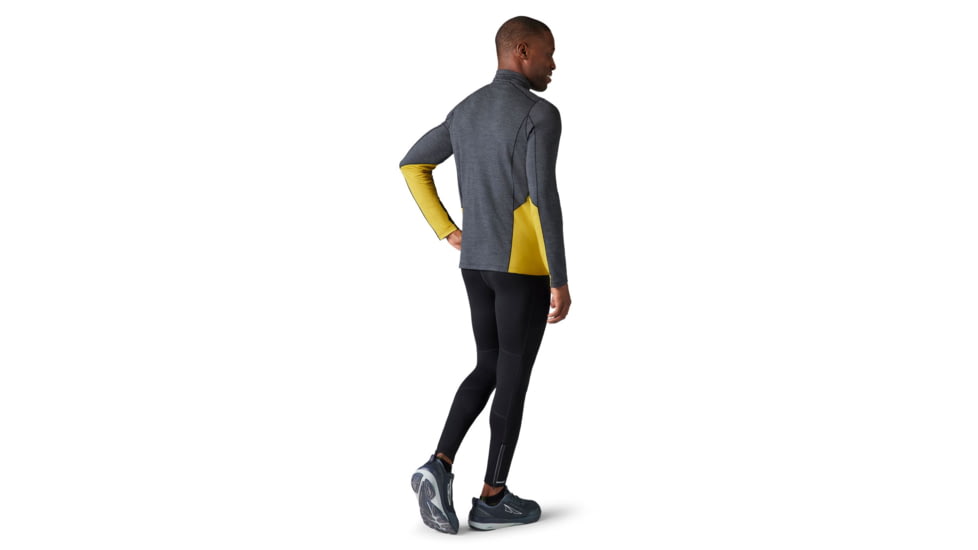Smartwool Merino Sport 150 Long Sleeve 1/4 Zip - Mens, Charcoal Heather/Golden Olive, Medium, SW011538H23M