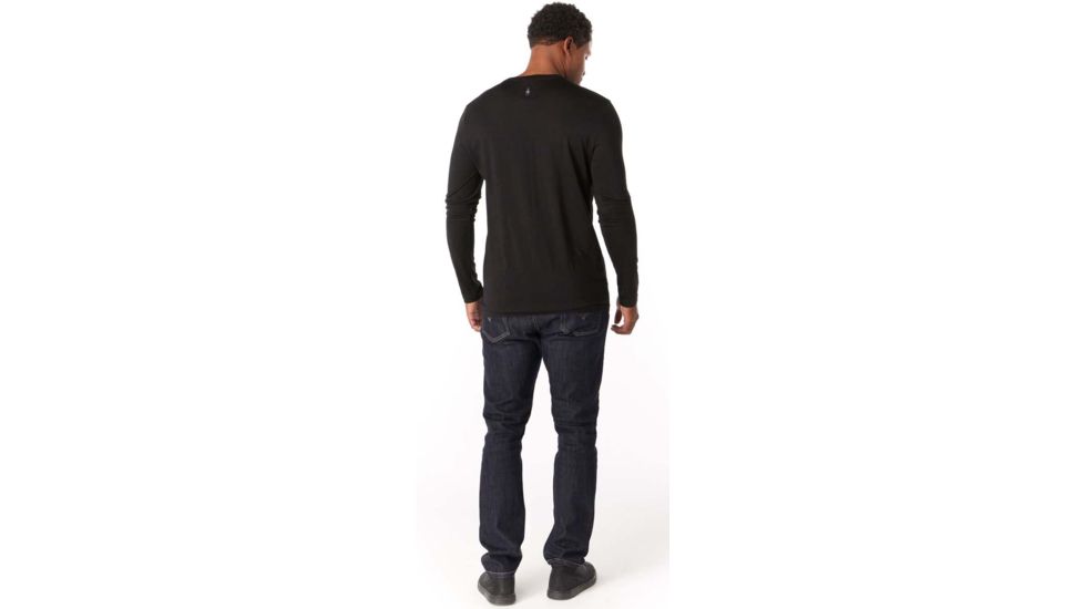Smartwool Merino Sport 150 Mountain Aurora Long Sleeve Tee - Mens, Black, Extra Large, SW019021001-XL