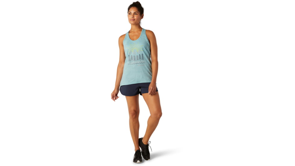 Smartwool Merino Sport 150 Mountain Morning Tank - Womens, Wave Blue Heather, Medium, SW016175D25-M