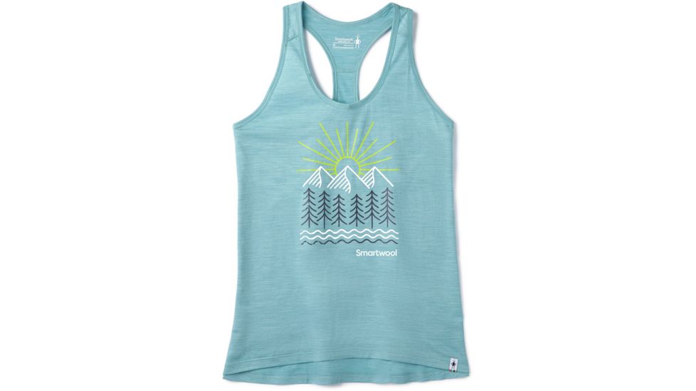 Smartwool Merino Sport 150 Mountain Morning Tank - Womens, Wave Blue Heather, Medium, SW016175D25-M