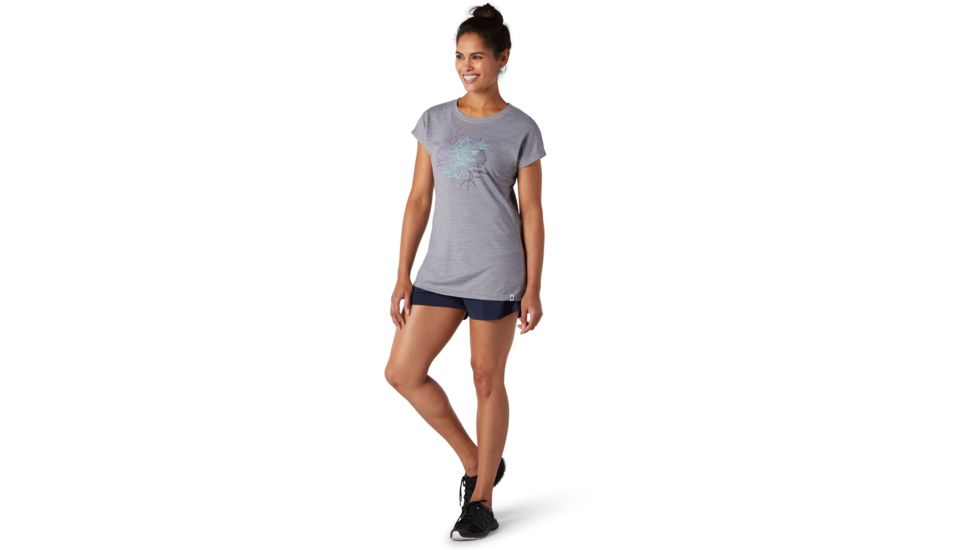 Smartwool Merino Sport 150 Mountain Reflection Tee - Womens, Light Gray Heather, Extra Small, SW016139545-XS