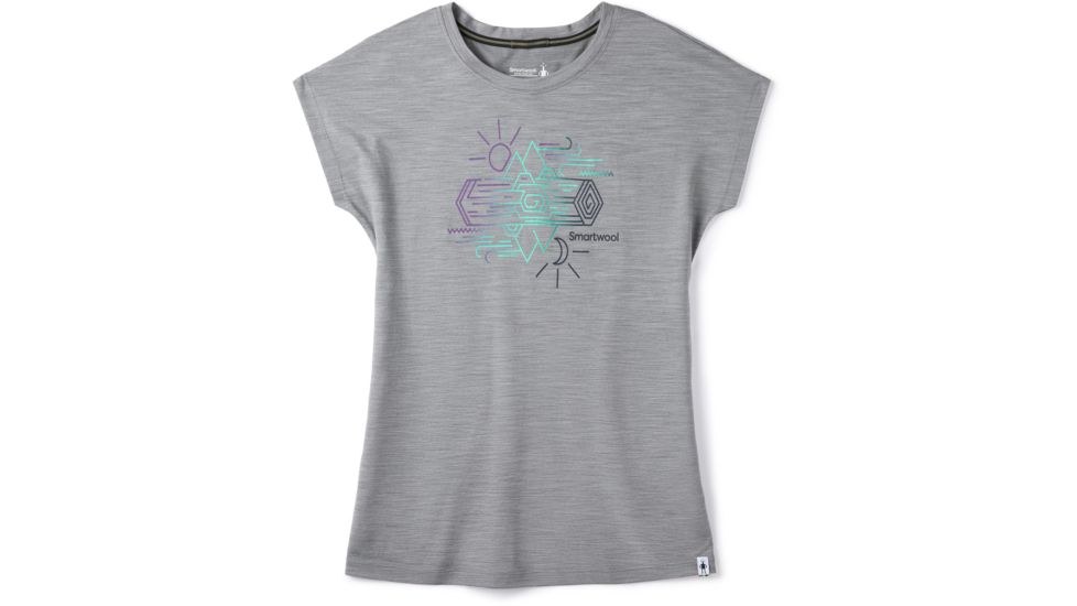 Smartwool Merino Sport 150 Mountain Reflection Tee - Womens, Light Gray Heather, Extra Small, SW016139545-XS