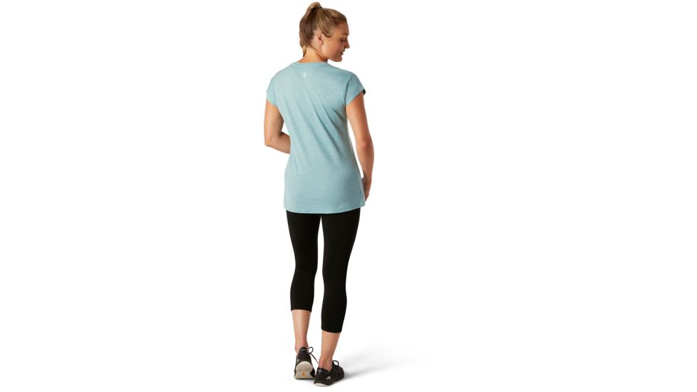 Smartwool Merino Sport 150 Mountain Reflection Tee - Womens, Wave Blue Heather, Small, SW016139D25-S