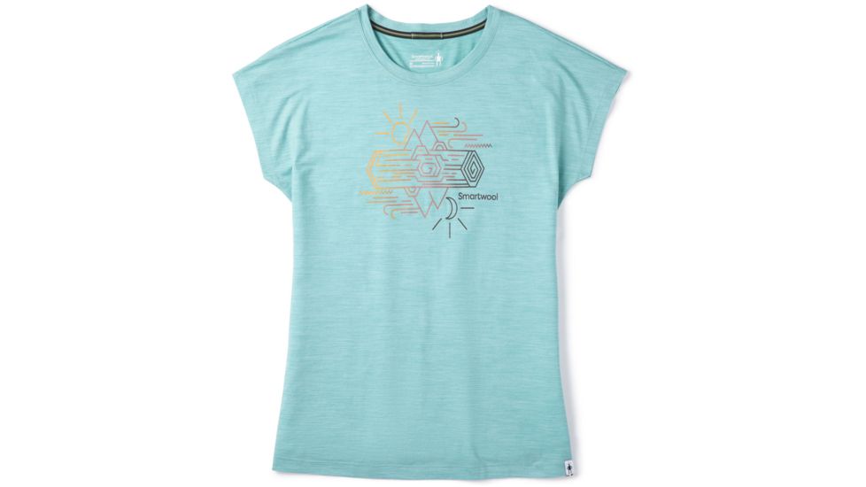 Smartwool Merino Sport 150 Mountain Reflection Tee - Womens, Wave Blue Heather, Small, SW016139D25-S