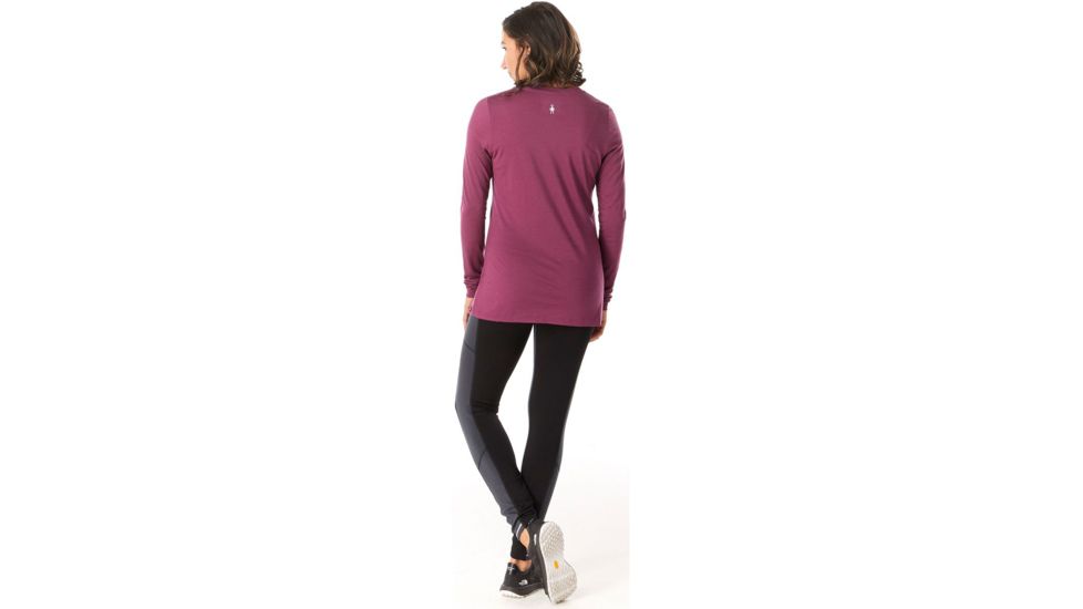 Smartwool Merino Sport 150 Powder Flower Long Sleeve Tee - Womens, Sangria Heather, Small, SW019248B49-S