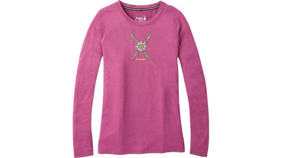Smartwool Merino Sport 150 Powder Flower Long Sleeve Tee - Womens, Sangria Heather, Small, SW019248B49-S
