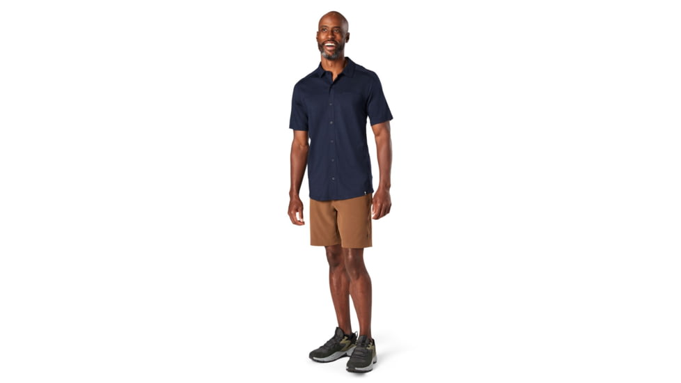 Smartwool Merino Sport 150 Short Sleeve Button Down - Mens, Deep Navy, Extra Large, SW016203092XL