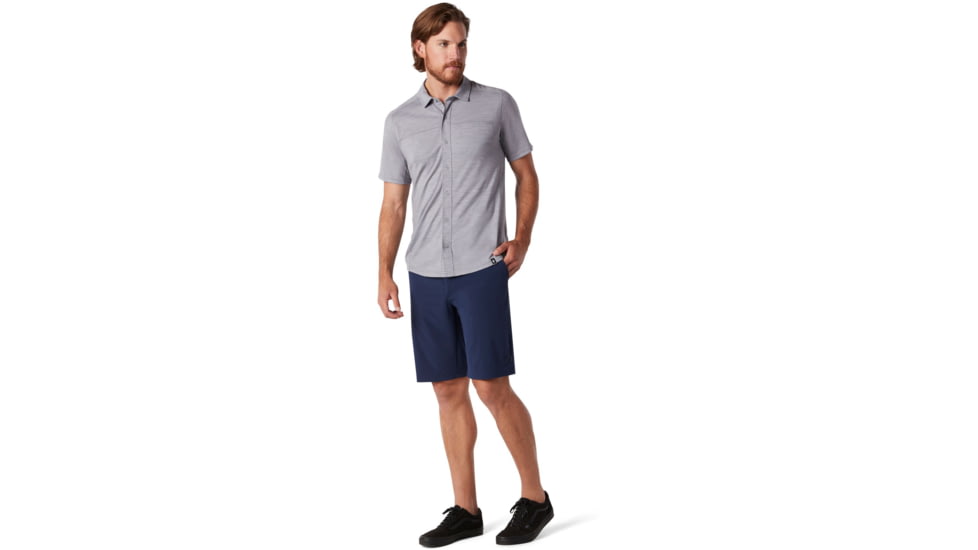 Smartwool Merino Sport 150 Short Sleeve Button Down - Mens, Light Gray Heather, Medium, SW016203545-M