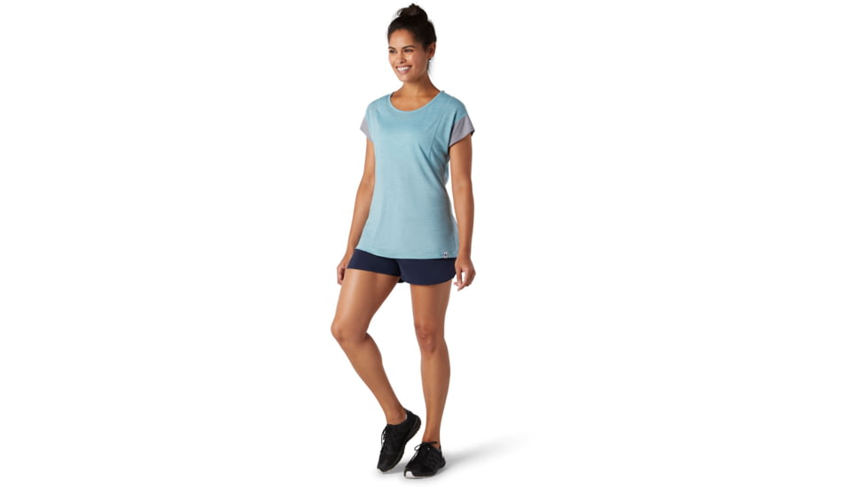 Smartwool Merino Sport 150 Short Sleeve - Womens, Wave Blue Heather, Medium, SW015136D25-M