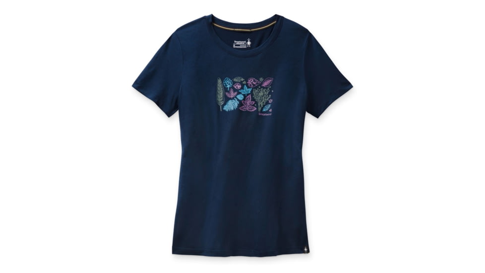 Smartwool Merino Sport 150 Spring Leaves Graphic Tee - Womens, Deep Navy, Large, SW000721092L