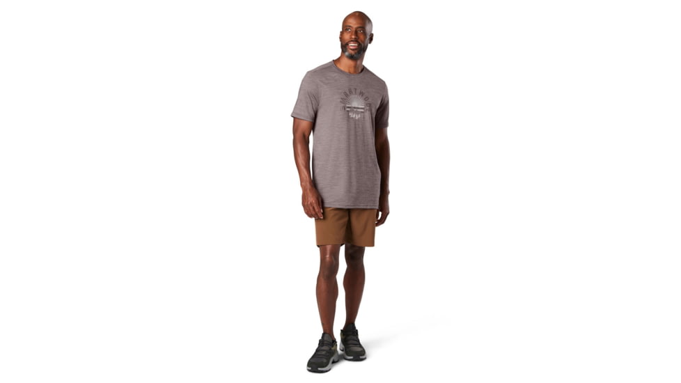 Smartwool Merino Sport 150 Sunrise Mountains Graphic Tee - Mens, Sparrow Heather, Small, SW000794F98S