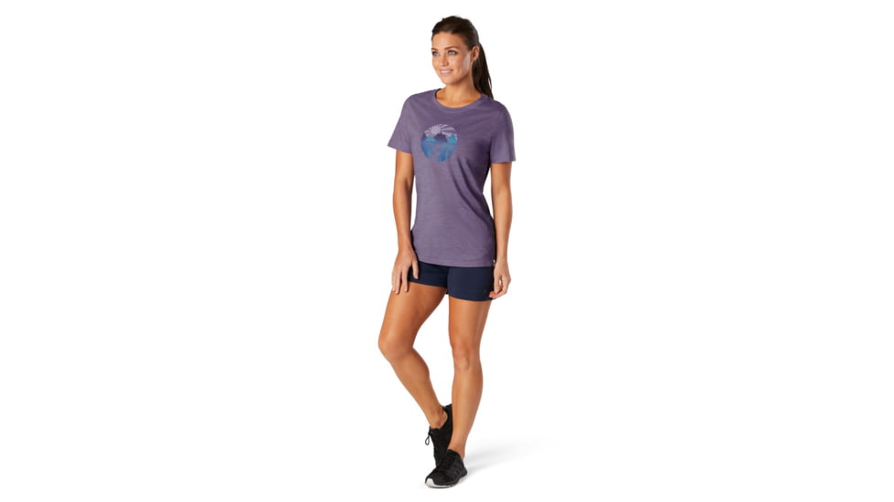 Smartwool Merino Sport 150 Sunset Stream Graphic Tee - Womens, Dusk Heather, Extra Small, SW000723F61XS