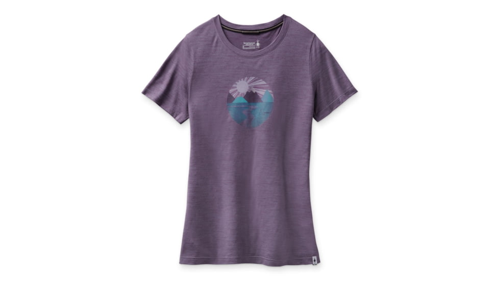 Smartwool Merino Sport 150 Sunset Stream Graphic Tee - Womens, Dusk Heather, Extra Small, SW000723F61XS