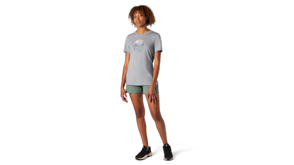 Smartwool Merino Sport 150 Sunset Stream Graphic Tee - Womens, Light Gray Heather, Small, SW000723545S