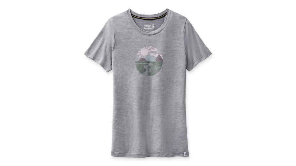 Smartwool Merino Sport 150 Sunset Stream Graphic Tee - Womens, Light Gray Heather, Small, SW000723545S