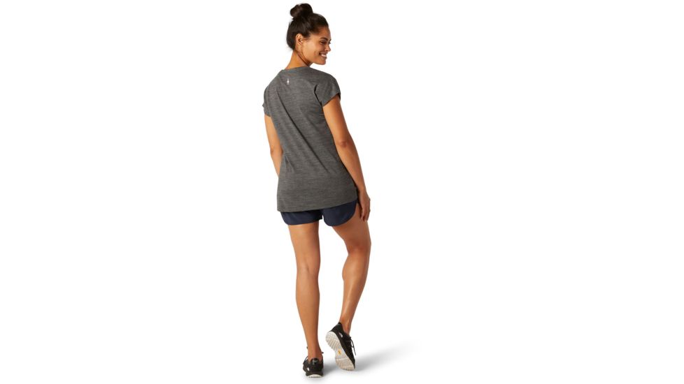 Smartwool Merino Sport 150 Surfing Flamingos Tee - Womens, Medium Gray Heather, Extra Small, SW016138084-XS
