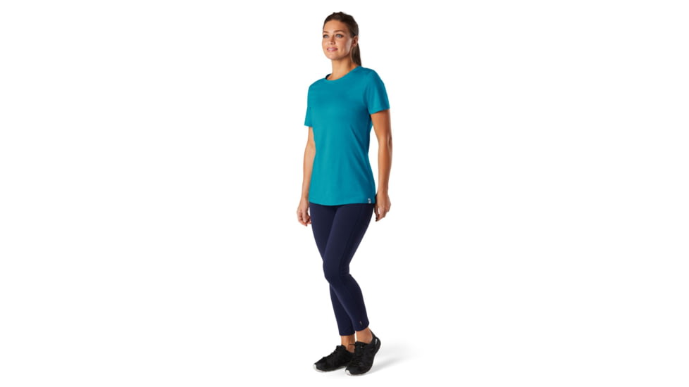 Smartwool Merino Sport 150 Tee - Womens, Light Ocean Abyss Heather, Large, SW000716F67L